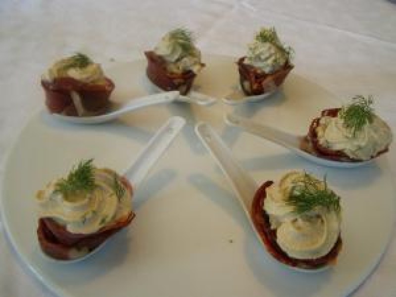 Recette Cuillères de foie gras au magret fumé - Chef Patrick Asfaux