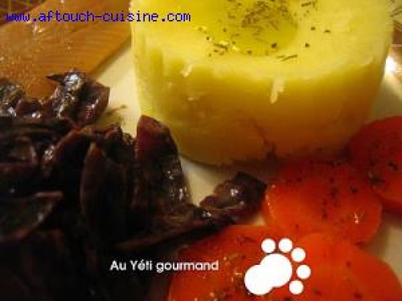 Recette Filet de hareng, purée de pommes de terre et chou rouge - Chef Patrick Asfaux