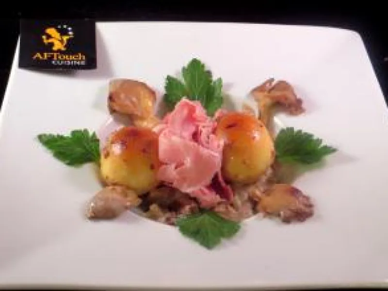 Recette Oeufs mollets en crémeuse de pleurotes - Chef Patrick Asfaux