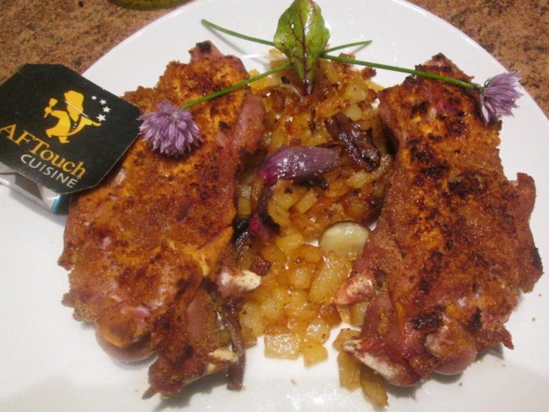 Recette Pied de porc en panure de cèpes - Chef Patrick Asfaux