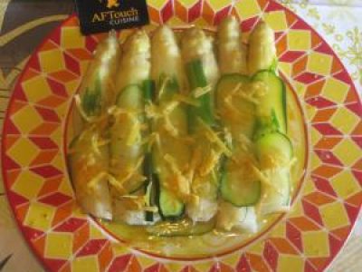 Recette Asperges blanches zestées pomelos