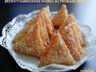 Recette BRIWAT SAMOUSSAS SUCRES AU FROMAGE FRAIS.