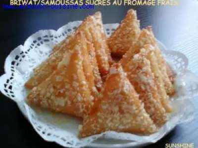 Recette BRIWAT SAMOUSSAS SUCRES AU FROMAGE FRAIS.