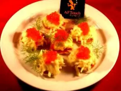 Recette Blinis de radis noirs et oeufs de saumon fumé