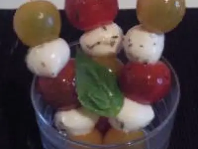 Recette Brochettes de tomate cerises et mozzarella