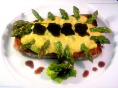 Recette Brouillade d'oeufs asperges vertes et truffes