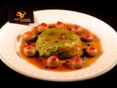 Recette Chartreuse de Faisane foie gras et petits Paris
