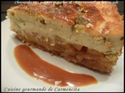 Recette Cheesecake pommes-pistaches et crème caramel