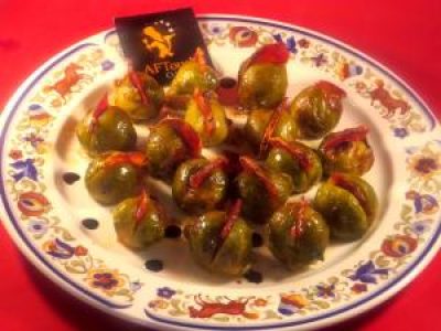 Recette Choux de bruxelles rôtis  pastilles de chorizo