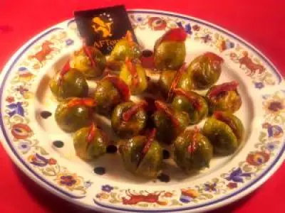 Recette Choux de bruxelles rôtis  pastilles de chorizo