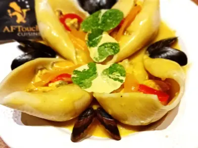 Recette Conghiglionis en aumonière de bouchots