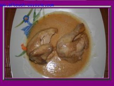 Recette Coquelet farci aux fraises sauce curry