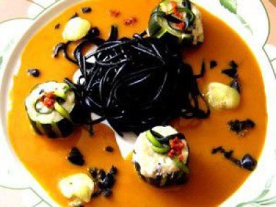 Recette Coques de courgettes et brandade de morue