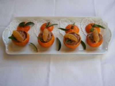 Recette Coques de mandarines et mousse de chocolat