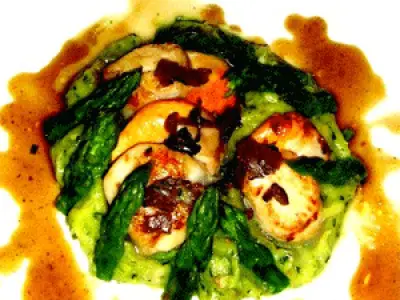 Recette Coquilles St Jacques aux asperges purée de panais