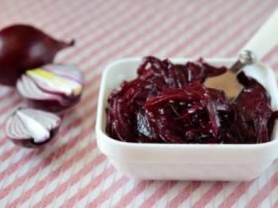 Recette Côte de porc aux oignons rouges