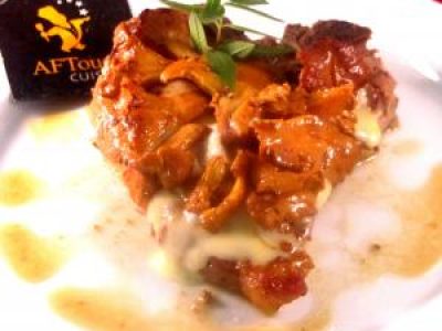 Recette Côte de veau vacherin noisettes et girolles