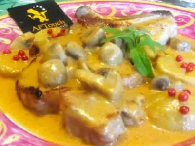 Recette Cote veau poelée en crème de curcuma