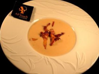 Recette Crème de Soissons, foie de lotte et girolles