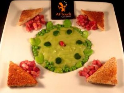 Recette Crémeux fumé de petits pois primeurs