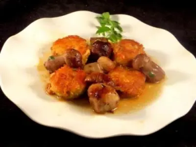 Recette Croustillant d'amourettes d'agneau et cèpes