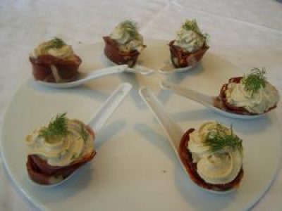 Recette Cuillères de foie gras au magret fumé
