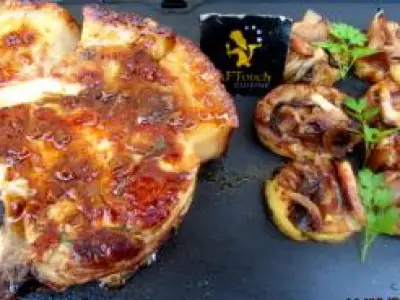 Recette Double cote de porc nustrale laquée a l'orange