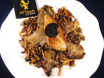 Recette Foie gras d'oie poêlé et perles du nord