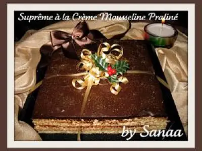 Recette Gâteau suprême à la crème mousseline praliné