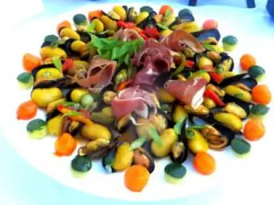 Recette Haricots de Soissons en coques de moules Basquaise