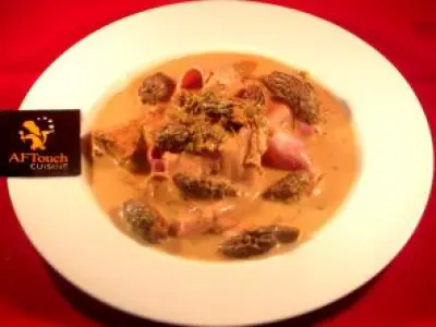 Recette Jambon chaud aux morilles fraiches