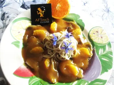 Recette Lamb Tongues with Mandarin Gastrique