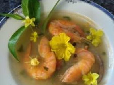 Recette La soupe de grosses crevettes a la cambodgienne