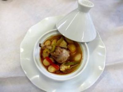 Recette La Tajine de lapereau aux haricots de Soissons