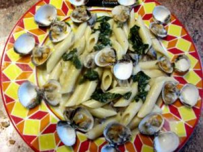 Recette La gourmandise de  pennes coques et verts de  blettes