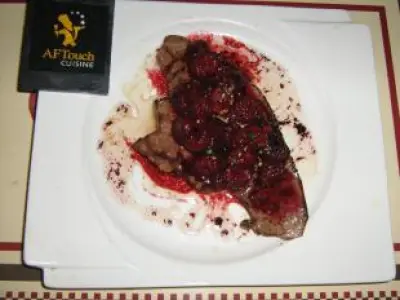 Recette Le foie de veau poêlé aux framboises