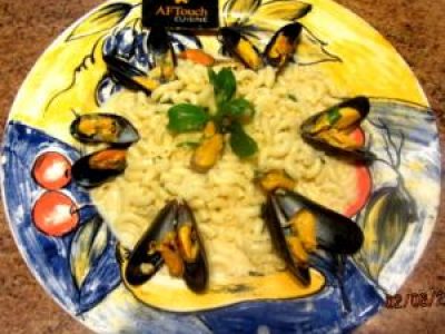 Recette Les coquillettes en crémée de bouchots et mésentéria