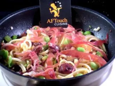 Recette Linguines aux shiitakés et jambon de Parme