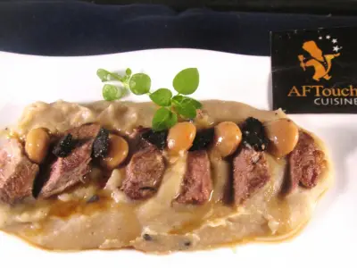 Recette Aiguillettes de canard et mousseline de soissons