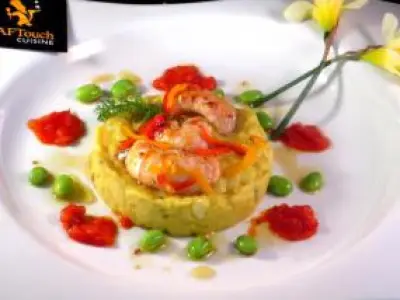Recette Lieu jaune en brandade et langoustines roties