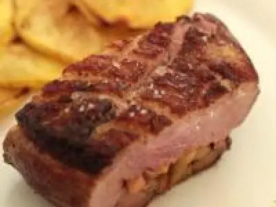 Recette Magret de canard fourré aux pommes safranées