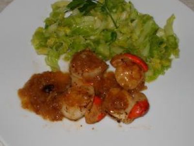 Recette Noix de Saint Jacques aux choux.