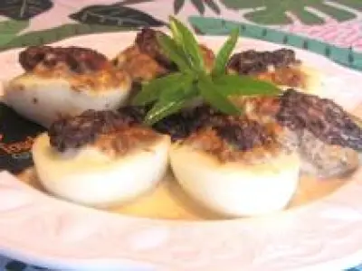 Recette Oeufs farcis aux morilles fraiches façon chimay