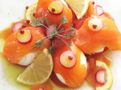 Recette Oeufs mollets et truite fumée