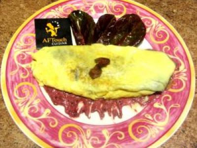 Recette Omelette oseille rouge et pétoncles