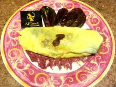 Recette Omelette oseille rouge et pétoncles
