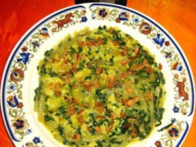 Recette Omelette plate aux côtes et verts de blettes