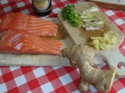 Recette Pavés de saumon au gingembre