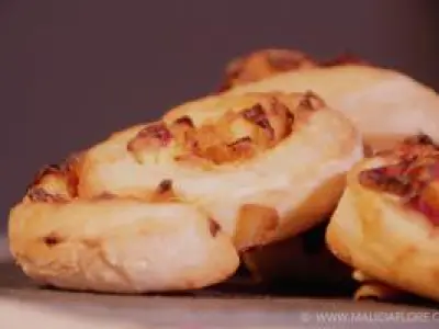 Recette Pain roulé aux oignons et poivron rouge