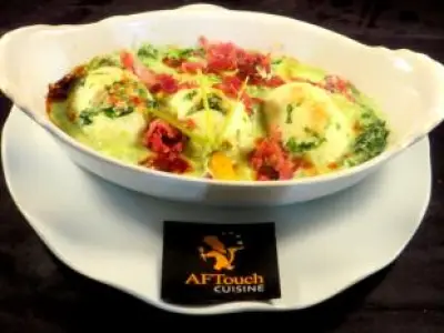 Recette Parmesane de jeunes blettes et oeuf mollet